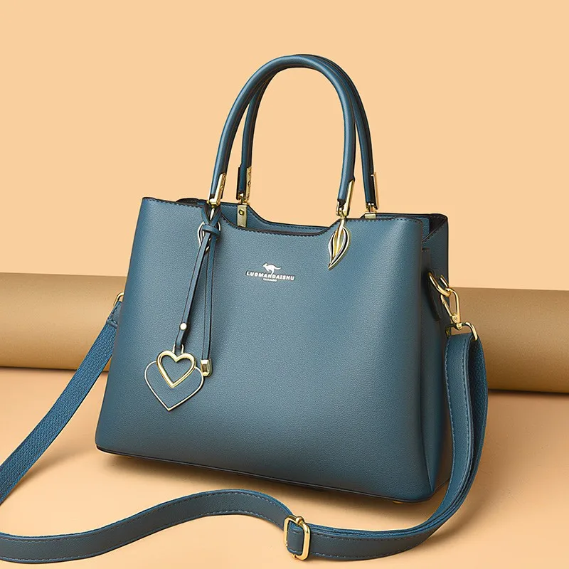 2023 Fashion Luxury Mother Handbag Female Pu Leather Shoulder Messenger Bag Large Capacity Crossbody Bag Luxury Top-Handle Bag