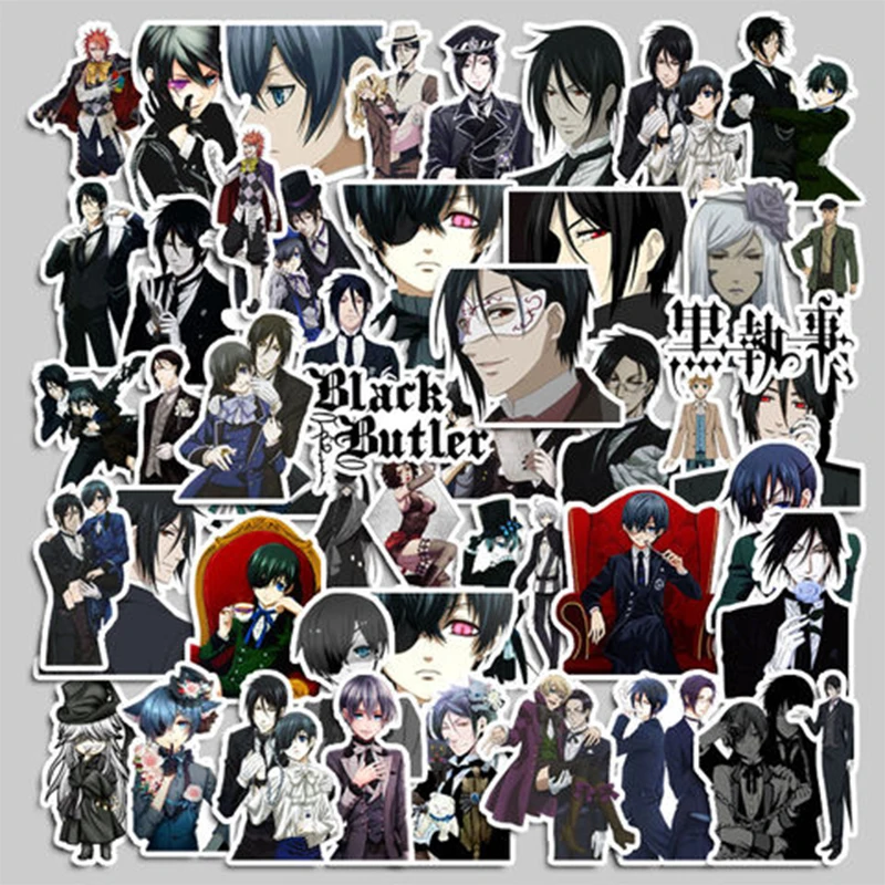 

50PCS Sticker Black Deacon Anime Cartoon Full Set Maid Hand Ledger Luggage Sticker Notebook Waterproof Photo Album Sticker
