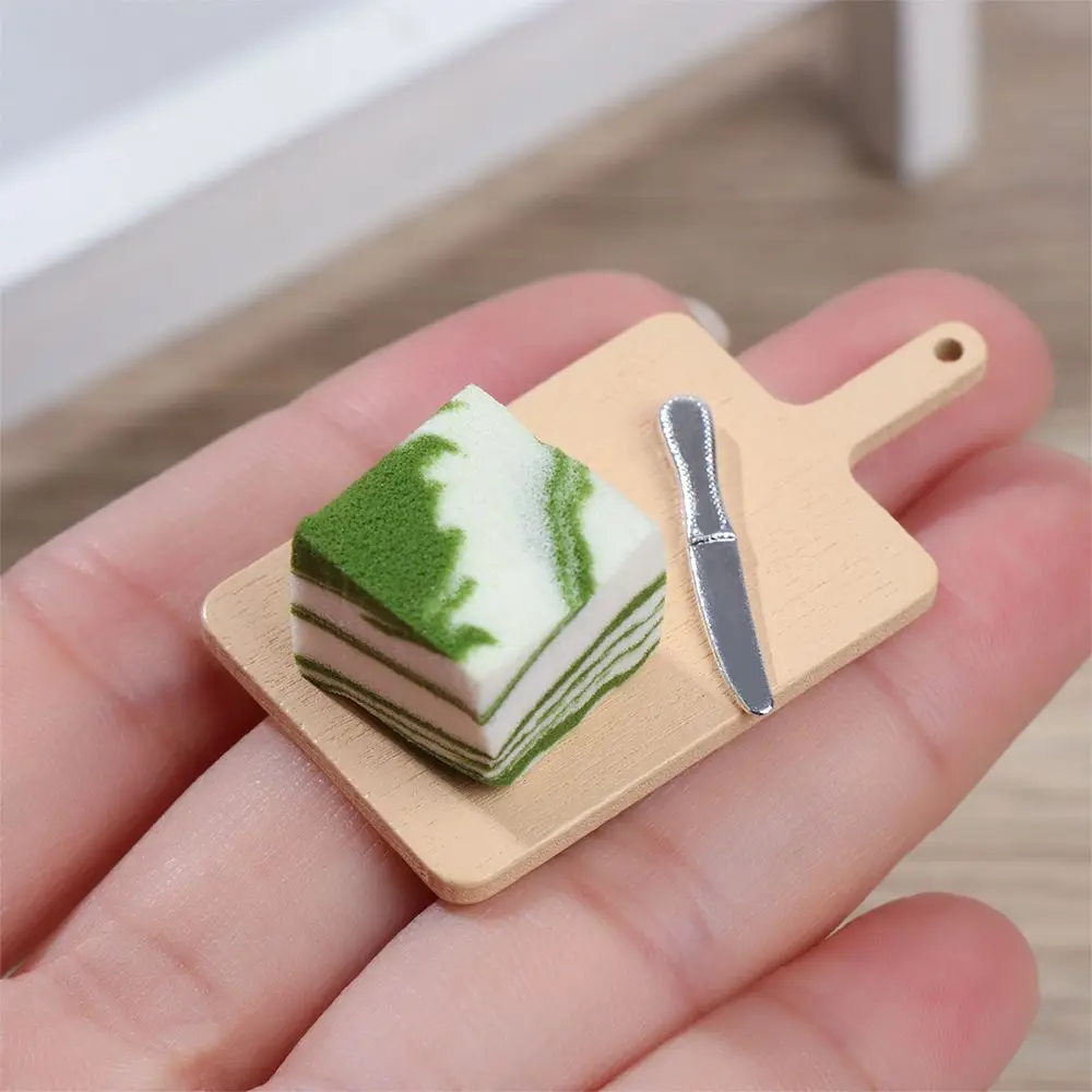 

1 Set 1:12 Scale Miniature Cake Set With Tray Simulation Food Dollhouse Kitchen Toy Doll Accessories Afternoon Tea Playing House