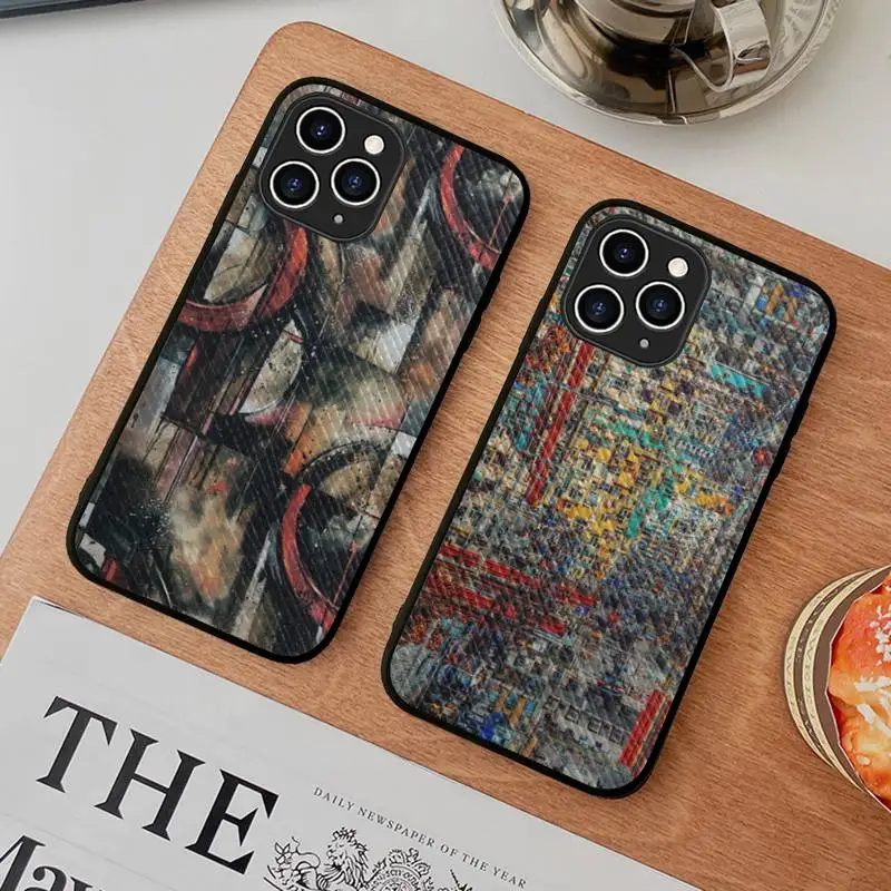 

Art Abstract Geometry Phone Case Hard Leather Case for iPhone 11 12 13 Mini Pro Max 8 7 Plus SE 2020 X XR XS Coque