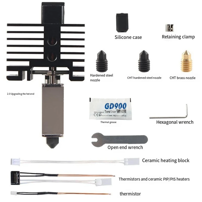 Обновление Hotend для Bambu Carbon Lab X1 & P1P P1s Нагревательный стержень Термистор CHT