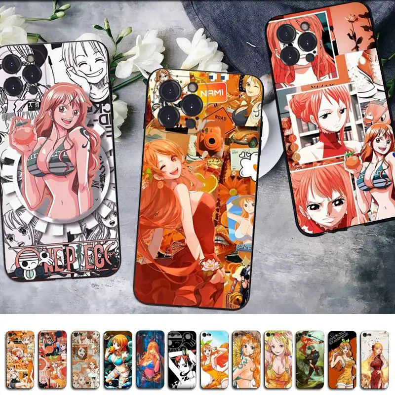 

BANDAI One Piece Nami Phone Case for iPhone 11 12 13 mini pro XS MAX 8 7 6 6S Plus X 5S SE 2020 XR case