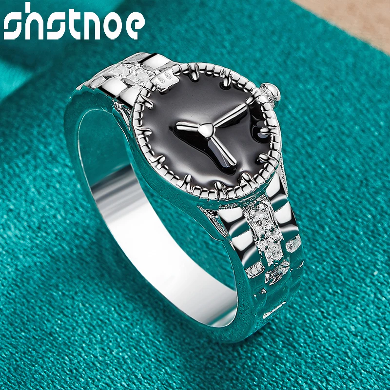 SHSTONE 18K золотые циркониевые кольца в форме часов для женщин свадебные модные