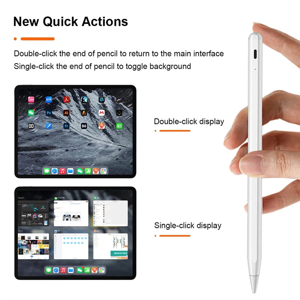 Uogic For iPad Pencil with Palm Rejection Original Nib Stylus Pen for Apple 2 1 Pro 11 12.9 Mini 6 7 Air 3 4 |