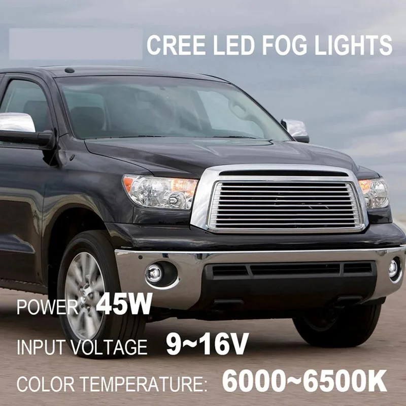 AU05 -Newest 45W Светодиодный Противотуманные фары с отверстием DRL для Toyota 2007-2013 Sequoia 08-11