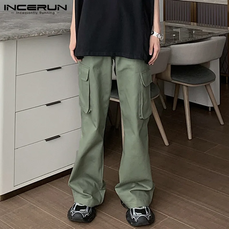 

2023 Fashion Men Pants Solid Button Pockets Joggers Casual Trousers Men Loose Streetwear Korean Style Cargo Pants S-5XL INCERUN