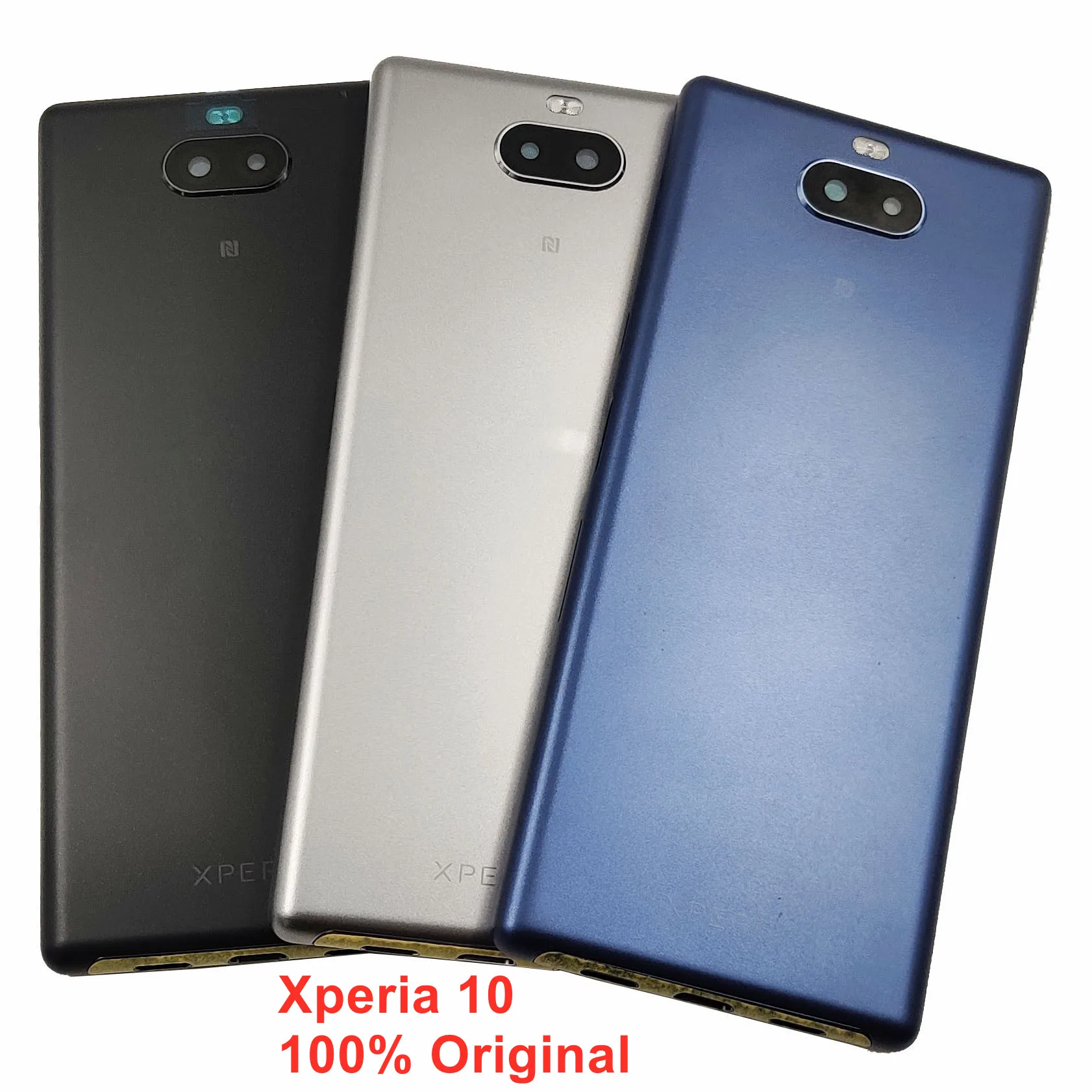

For Sony Xperia 10 100% Original Brand New Battery Cover Hard Back Door Rear Housing Panel + Camera Lens Sticker Replacement