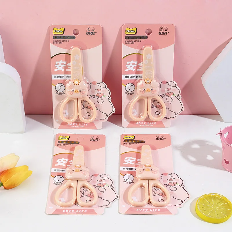 

Jigi Pig Cherry Blossom Series Modelling Small Scissors Office Binding Portable Paper-Cut Small Scissors Student Stationery