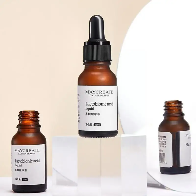 

15ml Lactobionic Acid Essence Serum Solution Shrinks Closed Pores Relieves Acid Face And Fruit Renewal Essence Skin Essence Z3a6