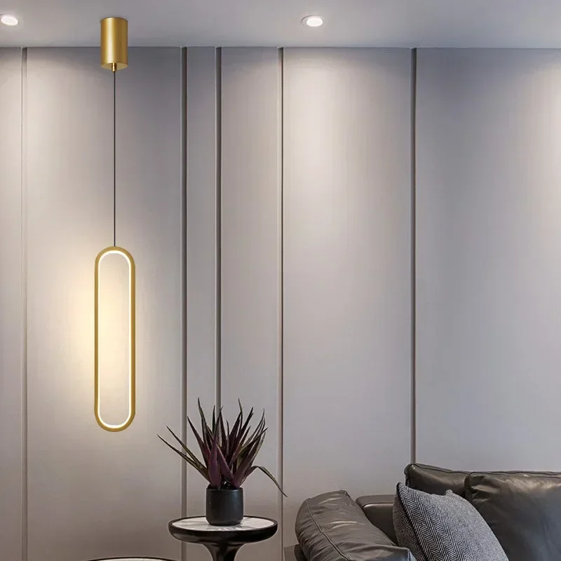 Скандинавская Минималистичная овальная Люстра для столовой настенный