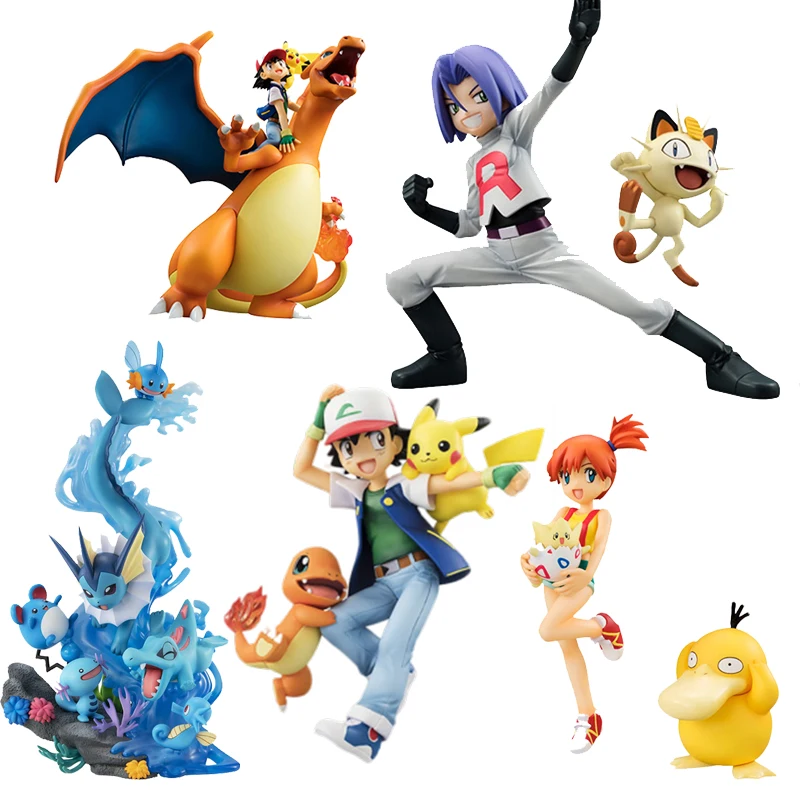 

Kawaii аниме Pokemon Ash Ketchum Pikachu James blastoisgame Коллекционная модель игрушки настольное украшение детский подарок на день рождения