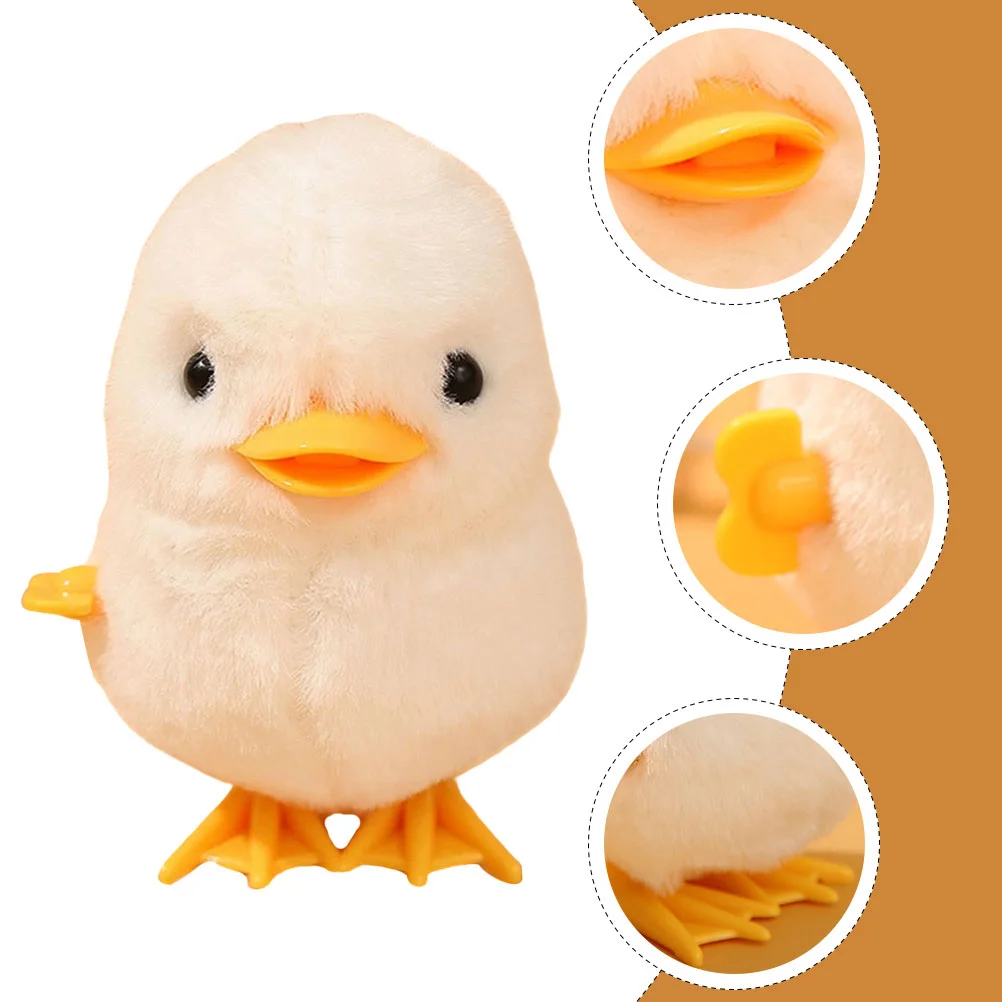 

3 Pcs Move-up Clockwork Toys Squiz Toys Easter Wind Toy Quagsire Plush Velvet Jumping Duck Animal Cartoon Jumping Toys
