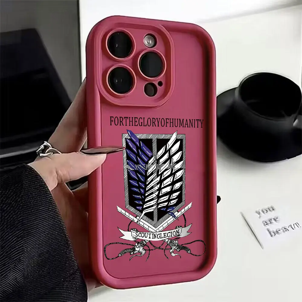 Attack On Titan Anime Phone Case for IPhone 16 15 14 13 12 11 Pro Max Mini XR XS X 7 8 Plus Soft TPU Back Cover (art.: 3920ca266d075) - 3920ca266d075