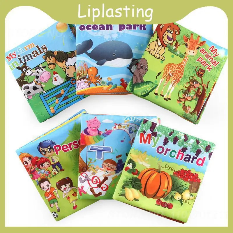 

Soft Animal Cloth Book Infant Baby Quiet Books Educational Stroller Rattle Toys Newborn Baby Toy Learning Educational Cloth Book