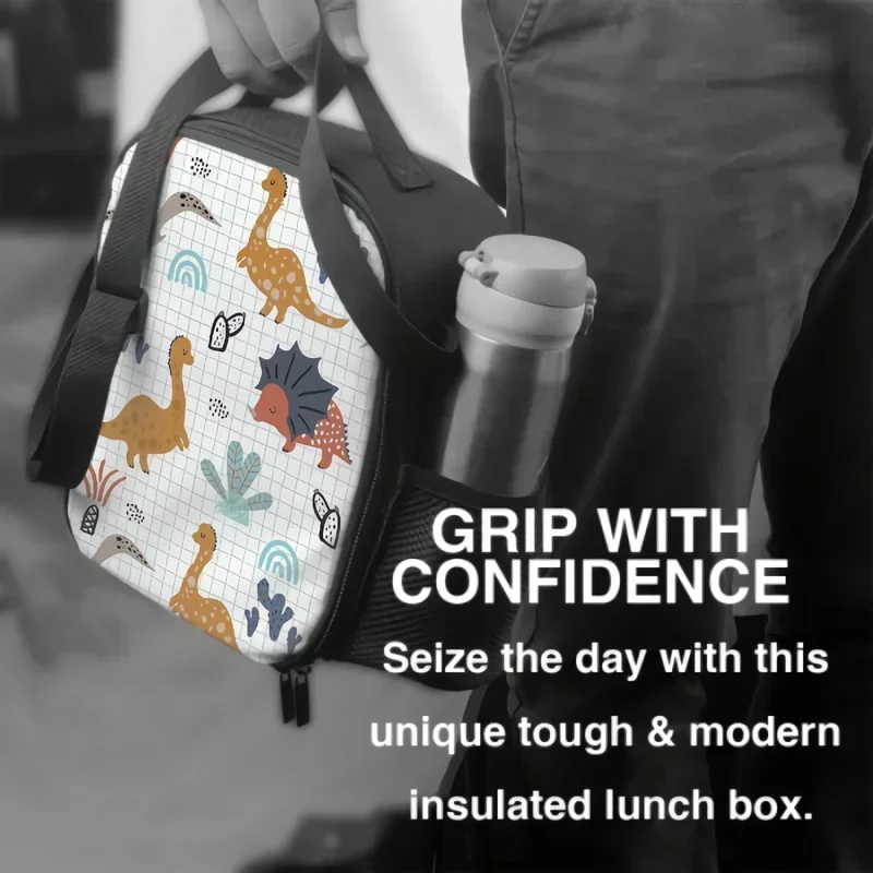 Милый динозавр животное ланч-бокс изолированная сумка для еды весна-лето пальмы