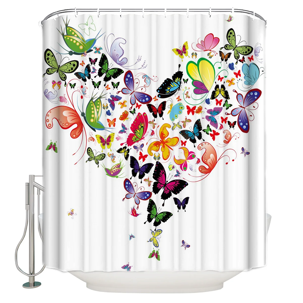 

Butterfly Love Colorful Shower Curtain High Quality Bath Waterproof Mildew Resistant Fabric Toilet Decor Shower Curtains
