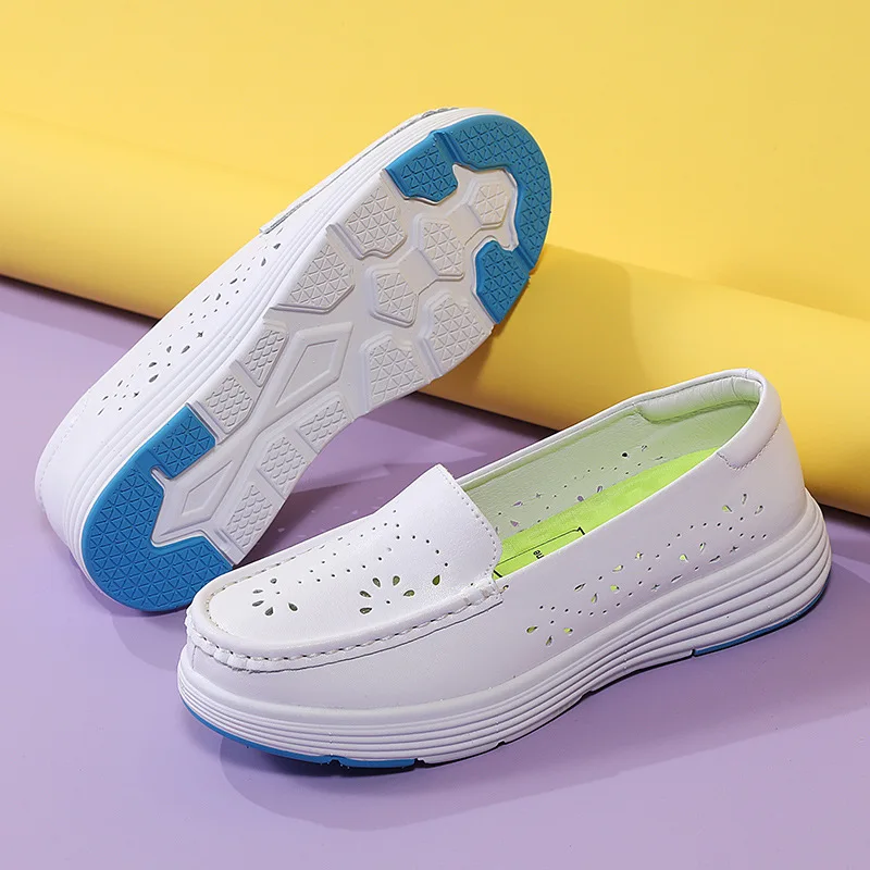 Женские удобные лоферы на мягкой подошве дышащие дизайнерские шитые стельки