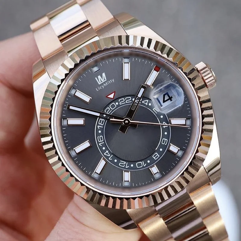 

Men's Watch Top Quality Sapphire Glass Gray Dial Automatic Mechanical Movement Waterproof 904L Stainless Steel Sports Watches