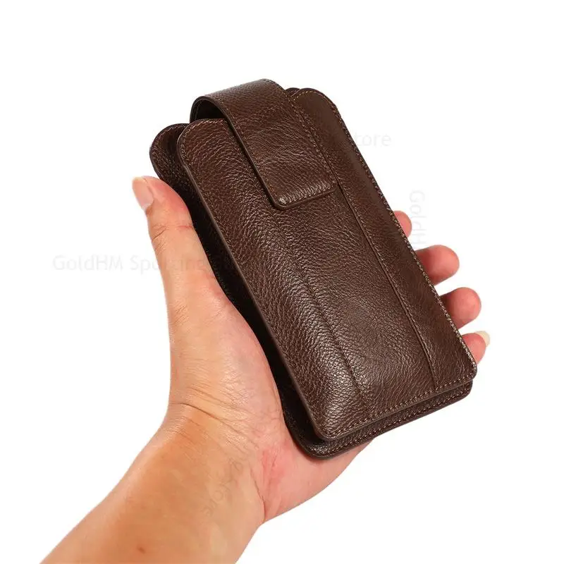 Genuine Leather Case Phone Pouch For Huawei P50E P50 Pro P40 Lite E Pro Plus P30 P20 Lite Adjustable Belt Clip Waist Bag Fundas