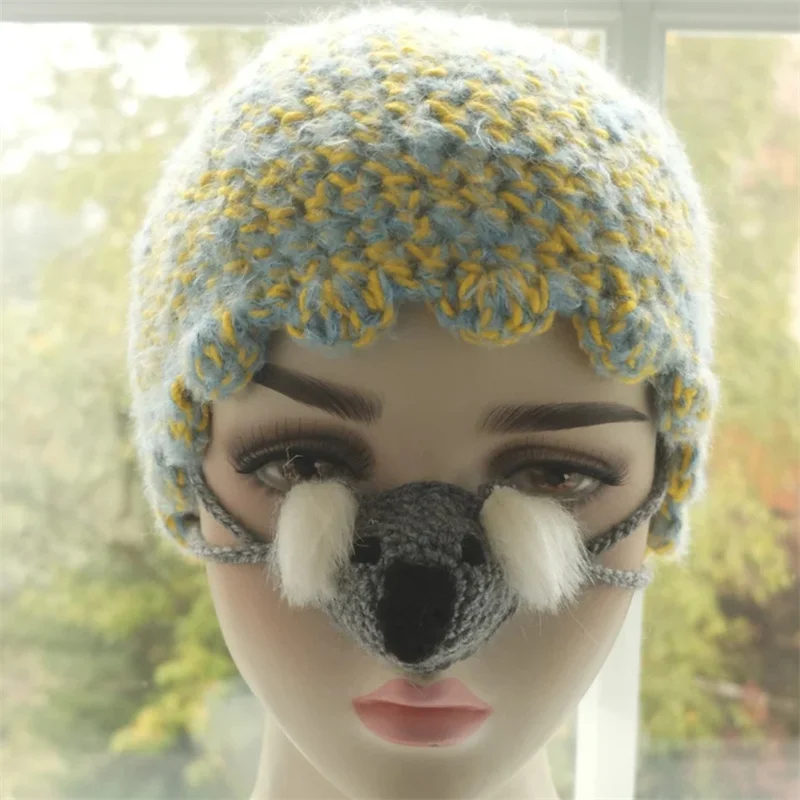 Новая пограничная распродажа маски для носа в виде розового медведя и серого