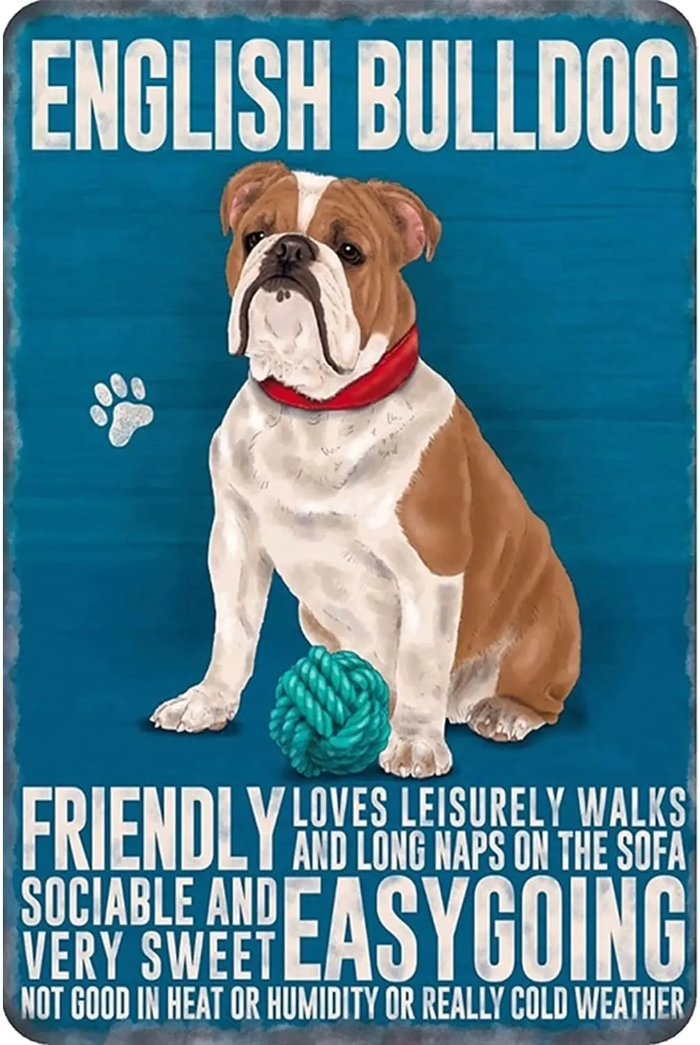 

English Bulldog metalposter Funny Tin Signwalldecoration Metal Wall Sign Wall Art