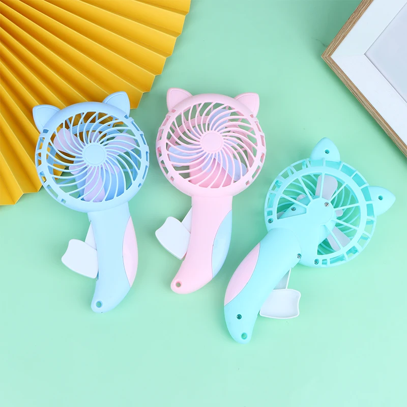 

1Pc Cartoon Hand-Pressed Hand-Cranked Small Fan Dormitory Mini Student Portable Hand-Held Manual Small Children's Fan