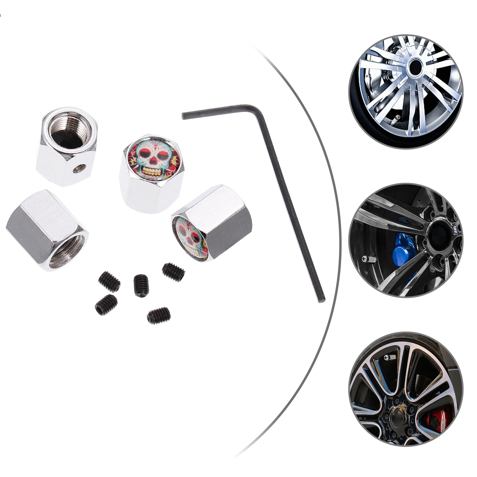 

1 Set of Creative Copper Anti-theft Wheel Tire Mouth Caps Bikes Supplies