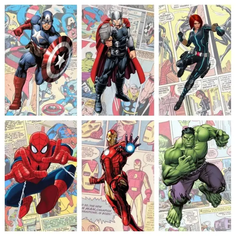 

Marvel Super Hero Cartoon Style Iron Man Captain 300/500/1000 Handmade Puzzle Gifts for Children's Puzzle Festival