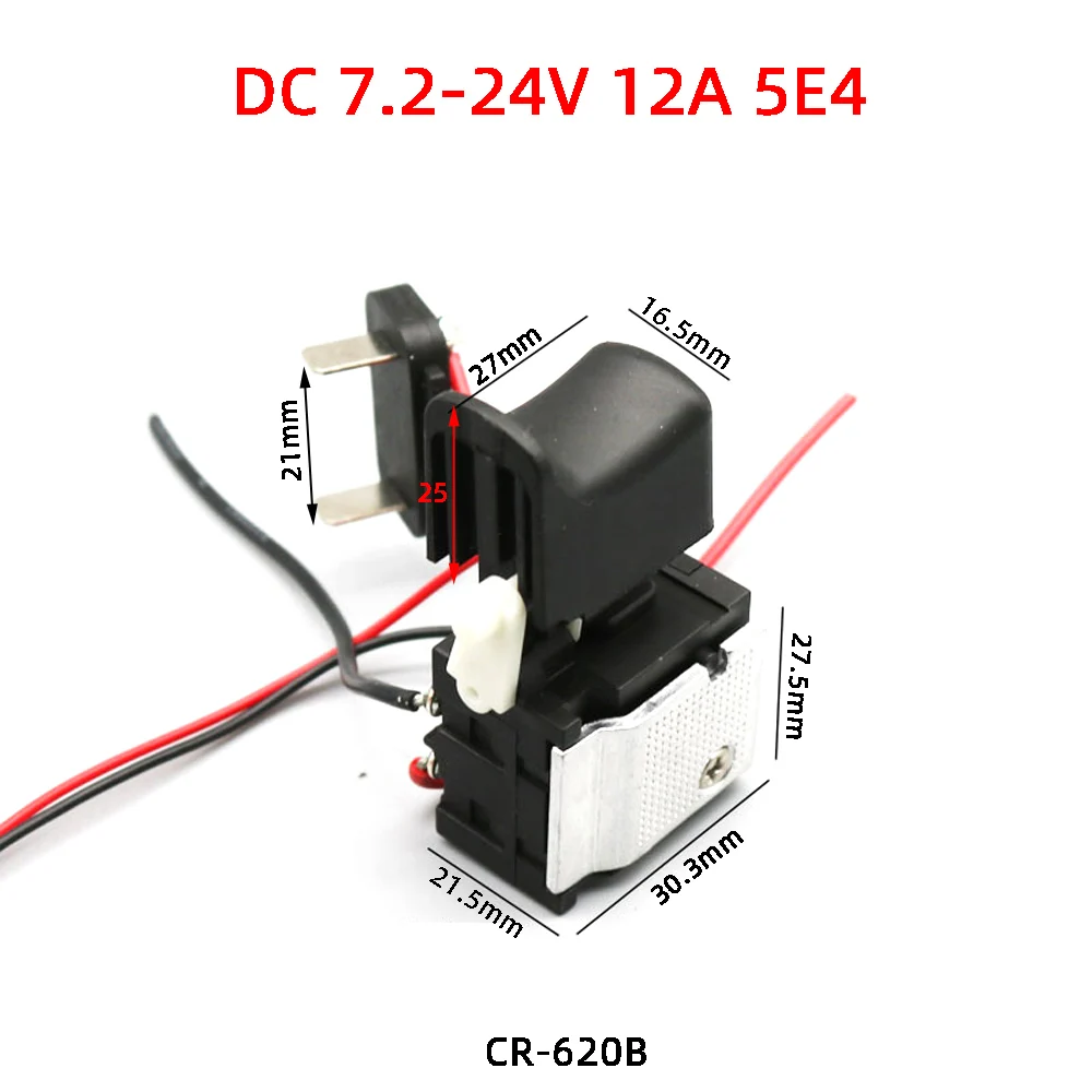 free shipping Electric Drill Dustproof Speed Control Push Button Trigger Switch DC 7.2-24V