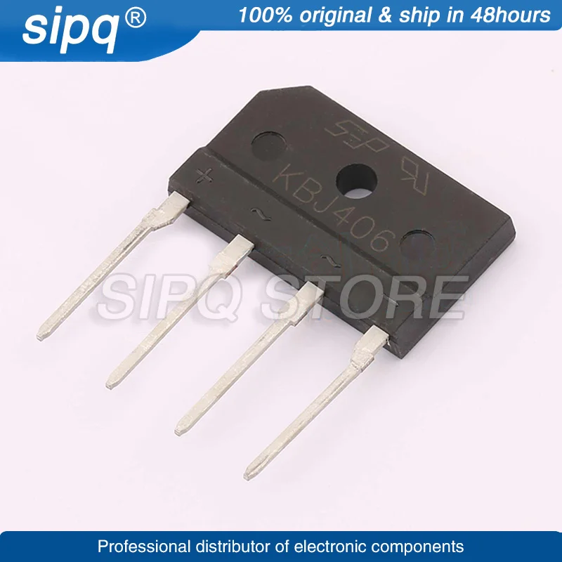 

10PCS/LOT KBJ406 4A 650V KBJ Single-Phase Silicon Bridge Rectifier NEW Original