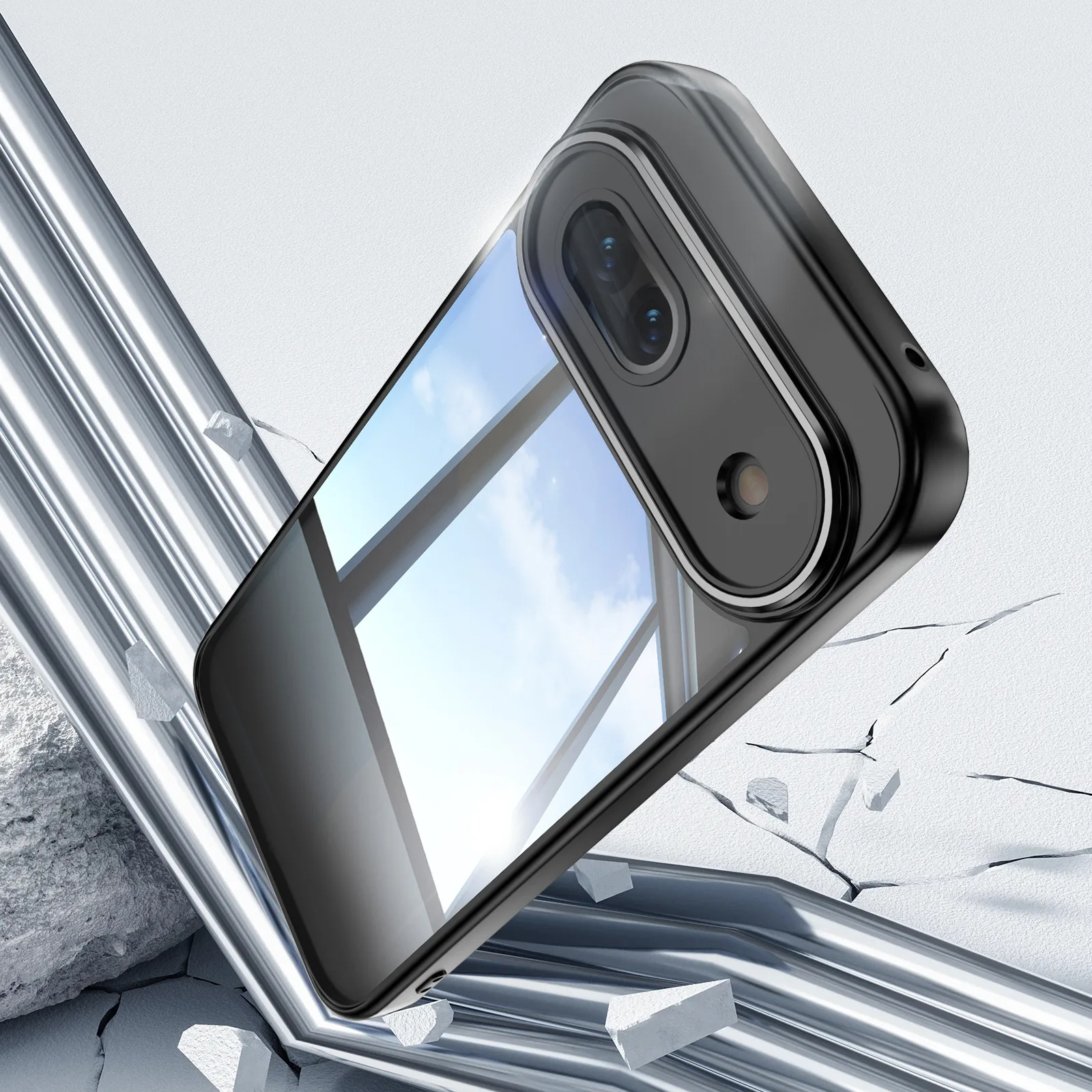 2 в 1 металлический чехол из ТПУ для Google Pixel 9 Pro 8A 2024 Новейшая модная стеклянная