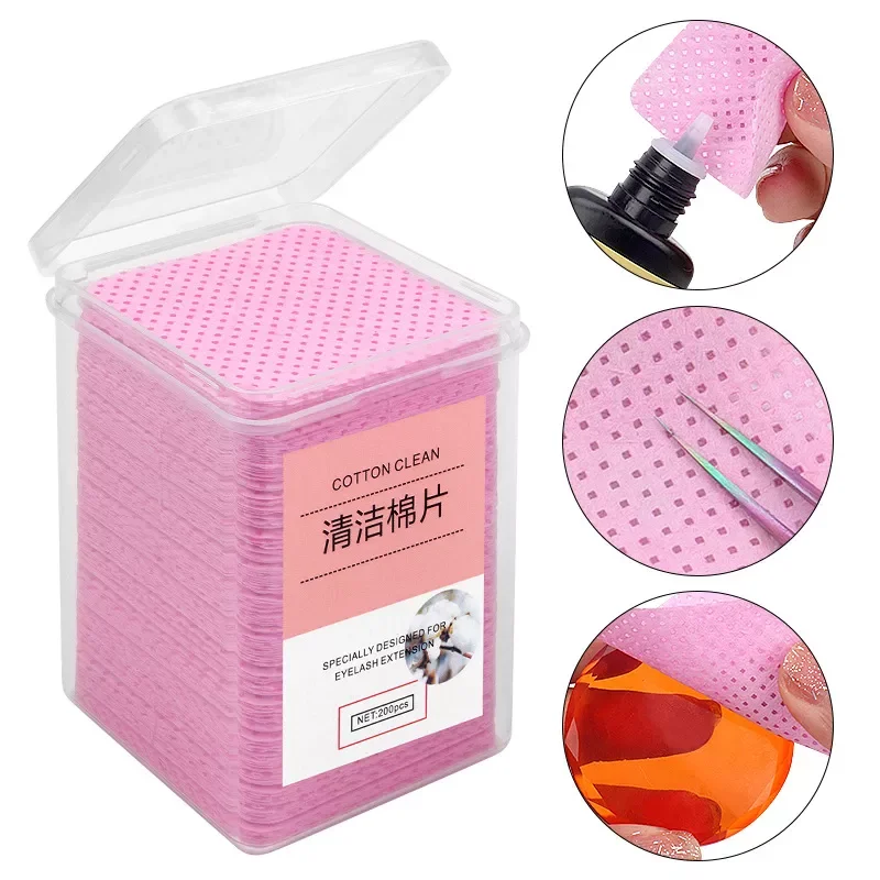 

pcs Lint-Free Paper Cotton Wipes Eyelash Glue Remover Wipe Clean Cotton Sheet Nails Art Cleanin Cleaner Pads Manicure Tools