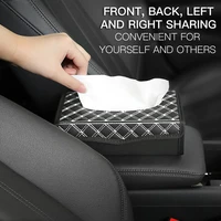 car tissue box pu leather auto paper towels holder for dashboard armrest office home desk auto folding tissue case accessories