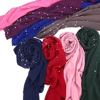 72175cm women muslim chiffon scarf diamond malaysia hijabs veil solid color head wraps fashion long shawls bandana shawls 2022