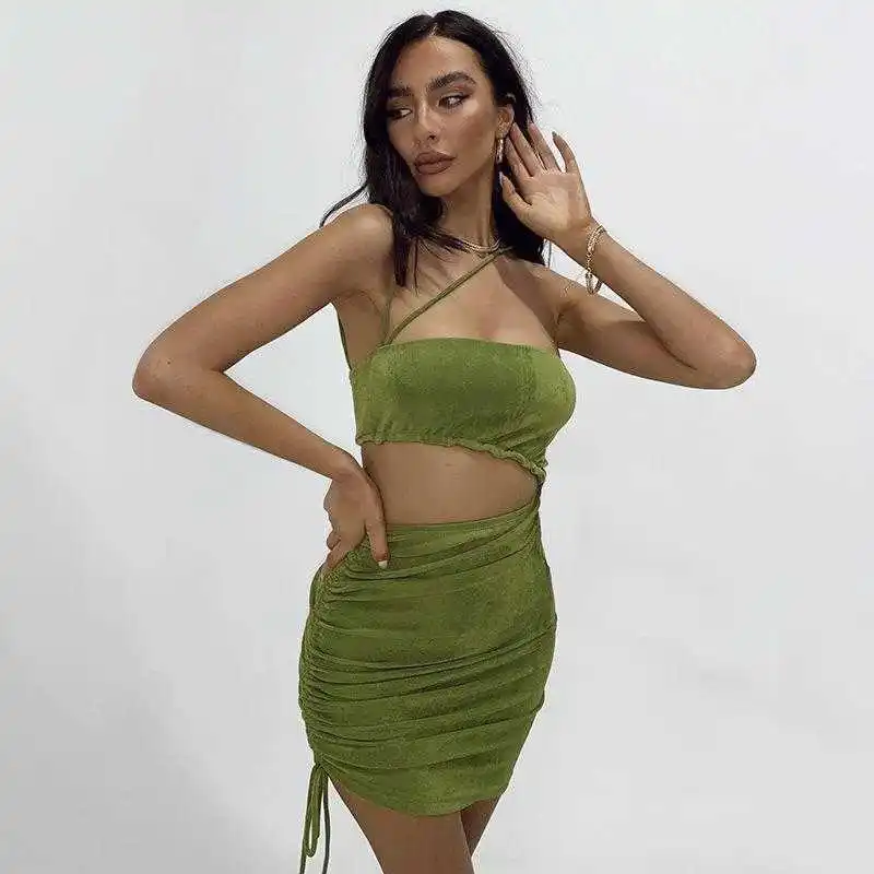 

Style Womens Dress Summer Fashion Sexy Side Hollow Drawstring Strap Wholesale