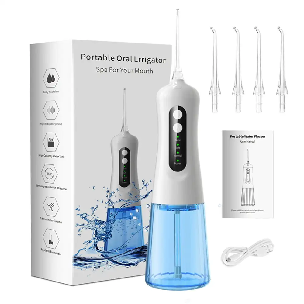 

Cordless Water Flosser, Rechargeable & Portable for Travel Home, 300ML, White