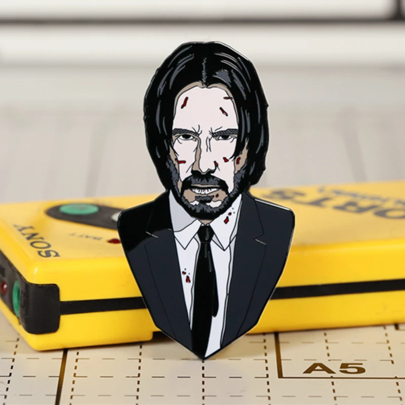 Keanu Reeves Killer Enamel Pin John Wick Movie Brooch Pins Fans Collect Badge Gift