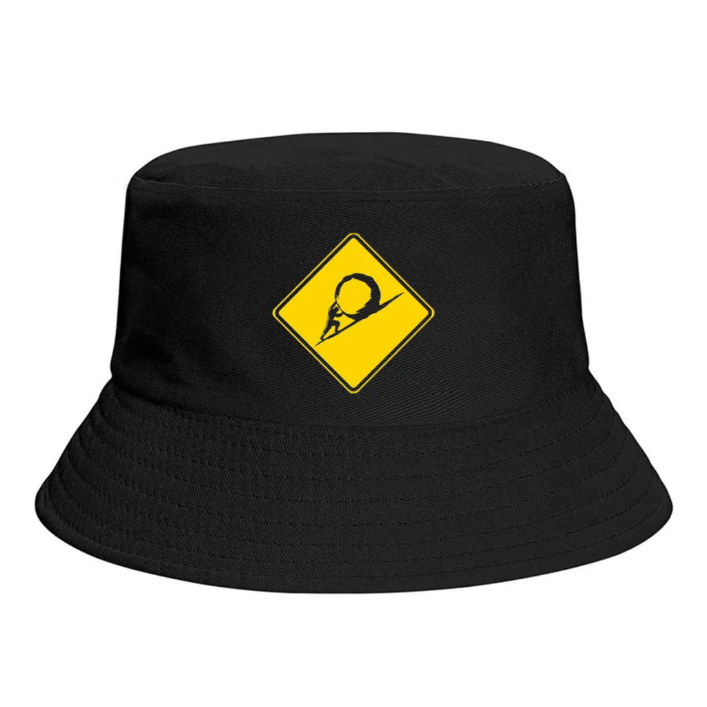 

Unisex Fashion Bucket Hat Sisyphus Crossing Women Men Fisherman Hat Greek Mythology Ares Ancient Folklore Streetwear Fedoras Cap
