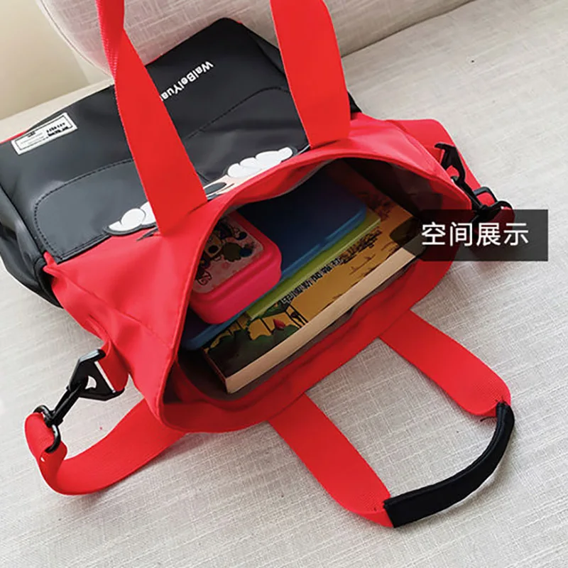 Disney Canvas Messenger Bag Mickey Large-capacity Student Tutoring Bag Tote Bag Fashion Cute School Bag Shoulder Bag wallets