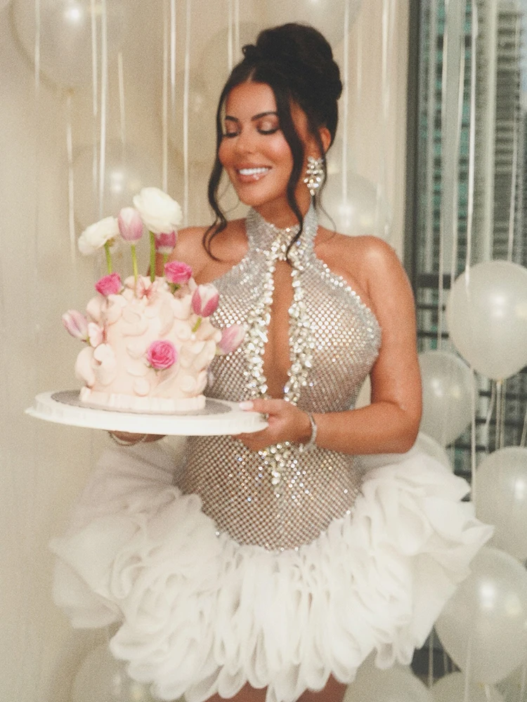 VC Короткое платье для выпускного вечера с блестящими серебряными блестками и