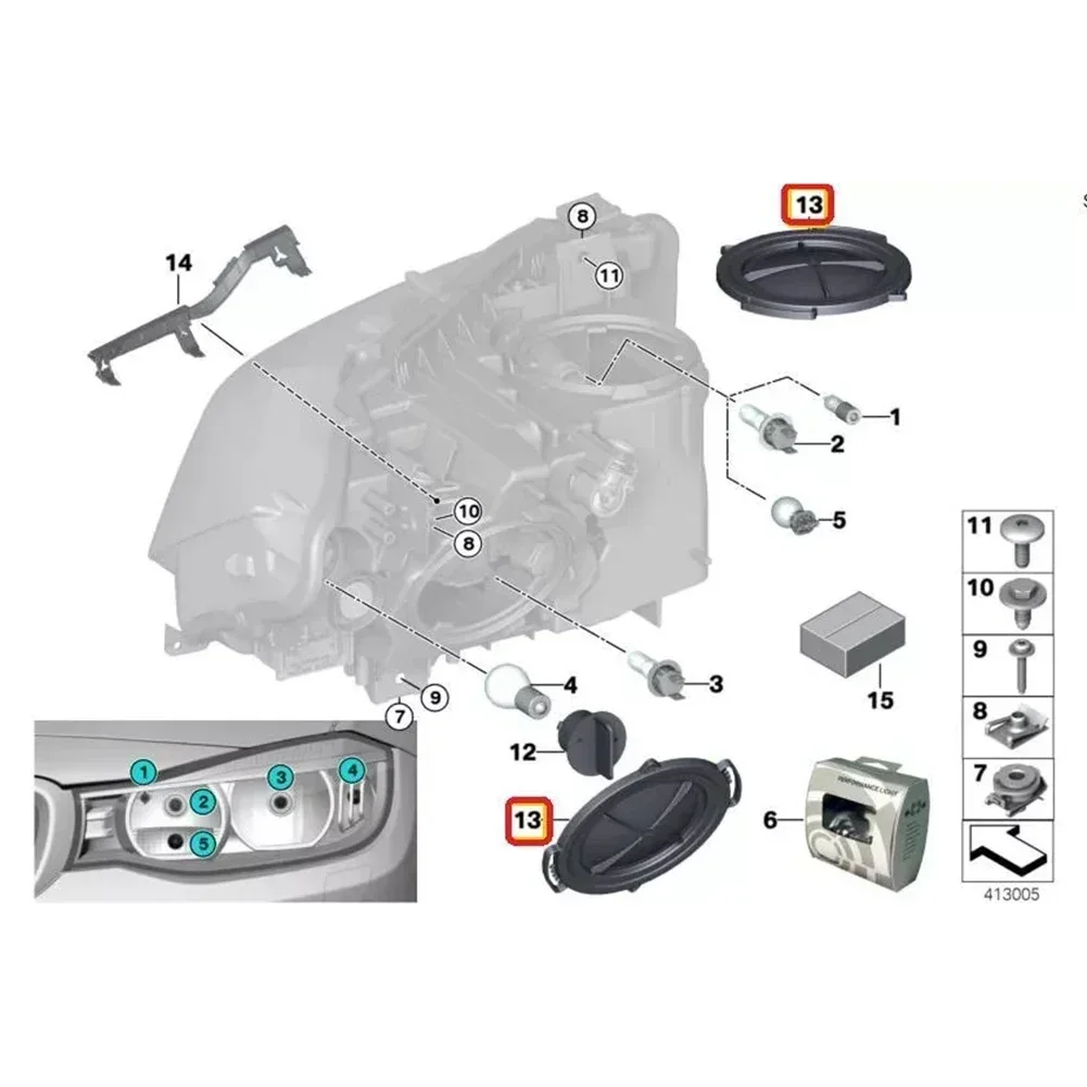 Пылезащитный колпачок для лампы ABS BMW 3 серии 2011-19 F30 F31 F34 X5 X6 OEM-номер 63117311241