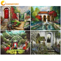 chenistory oil paint by numbers scenery diy house acrylic paint for painting by numbers on canvas landscape home decor gift