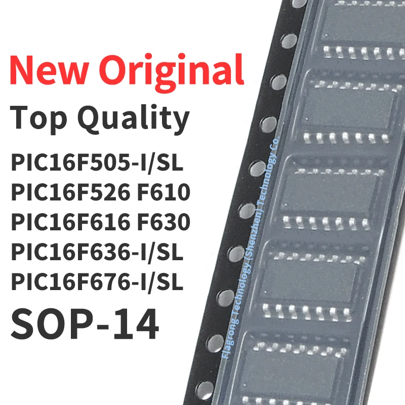 

10 PCS PIC16F505-I/SL PIC16F526 PIC16F610 PIC16F616 PIC16F630 -I/SL PIC16F636-I/SL PIC16F676-I/SL SOP-14 Chip IC New Original