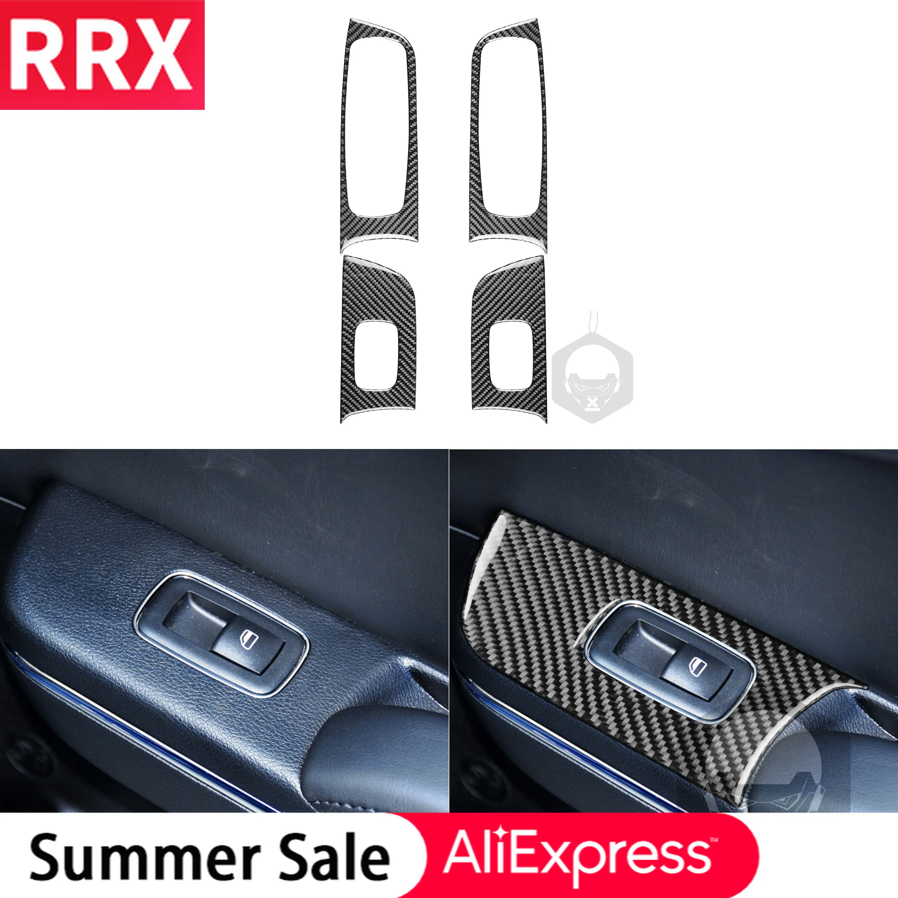 

Carbon Fiber Interior for Dodge Charger 2015+ Inner Door Window Lift Switch Frame Decoration Cover Sticker Car Accessories
