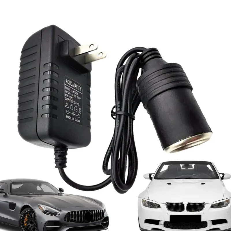 

C to DC Converter 12V 24W Car Cigarette Lighter Socket 100-240V to 12V AC/DC Power Adapter Converter Safe Plug Cable Car Adapter