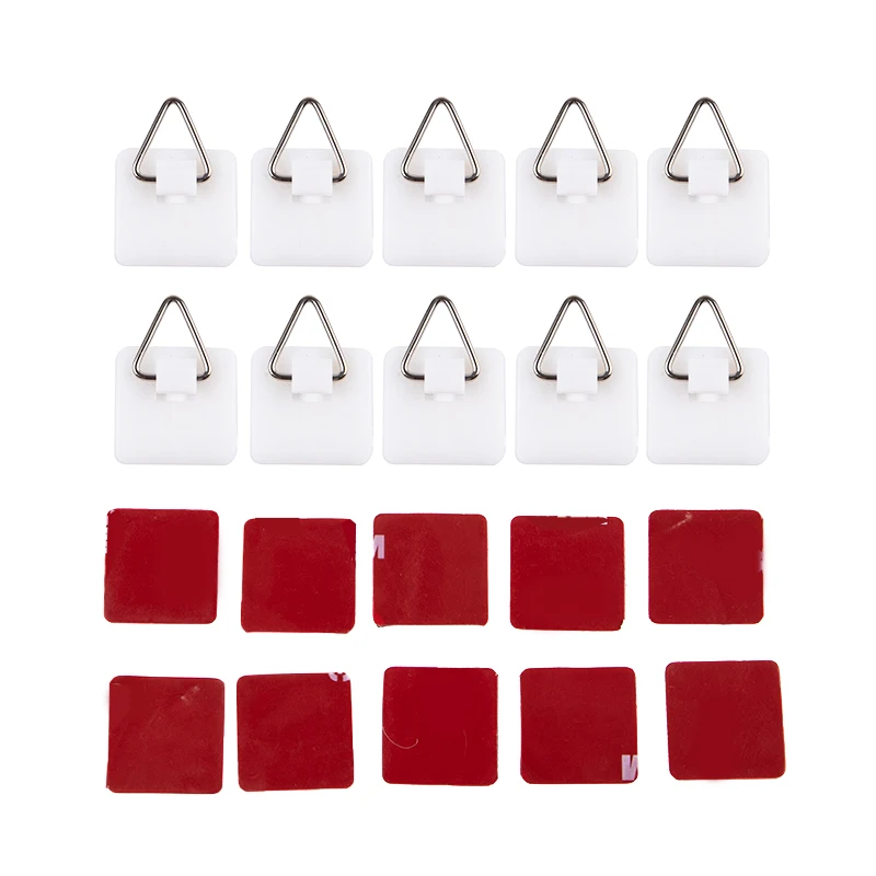 

10Pcs Invisible Adhesive Plate Hanger Pictures Wall Vertical Holder Art Decor