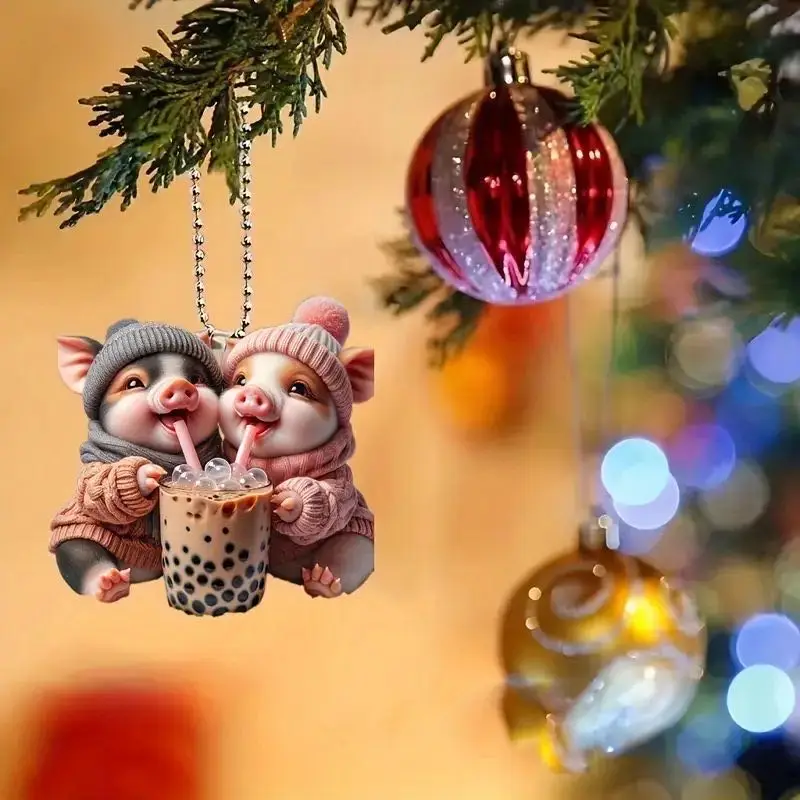 Милый 2D Акриловый Брелок в виде животного 8 см/3 14 дюйма праздничное настенное