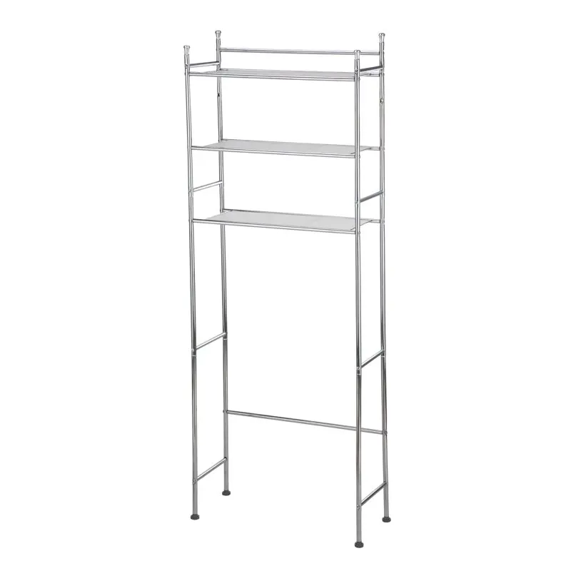 

over the Toilet Steel 3-Shelf Storage Shelf Unit Space Saver, Chrome Finish