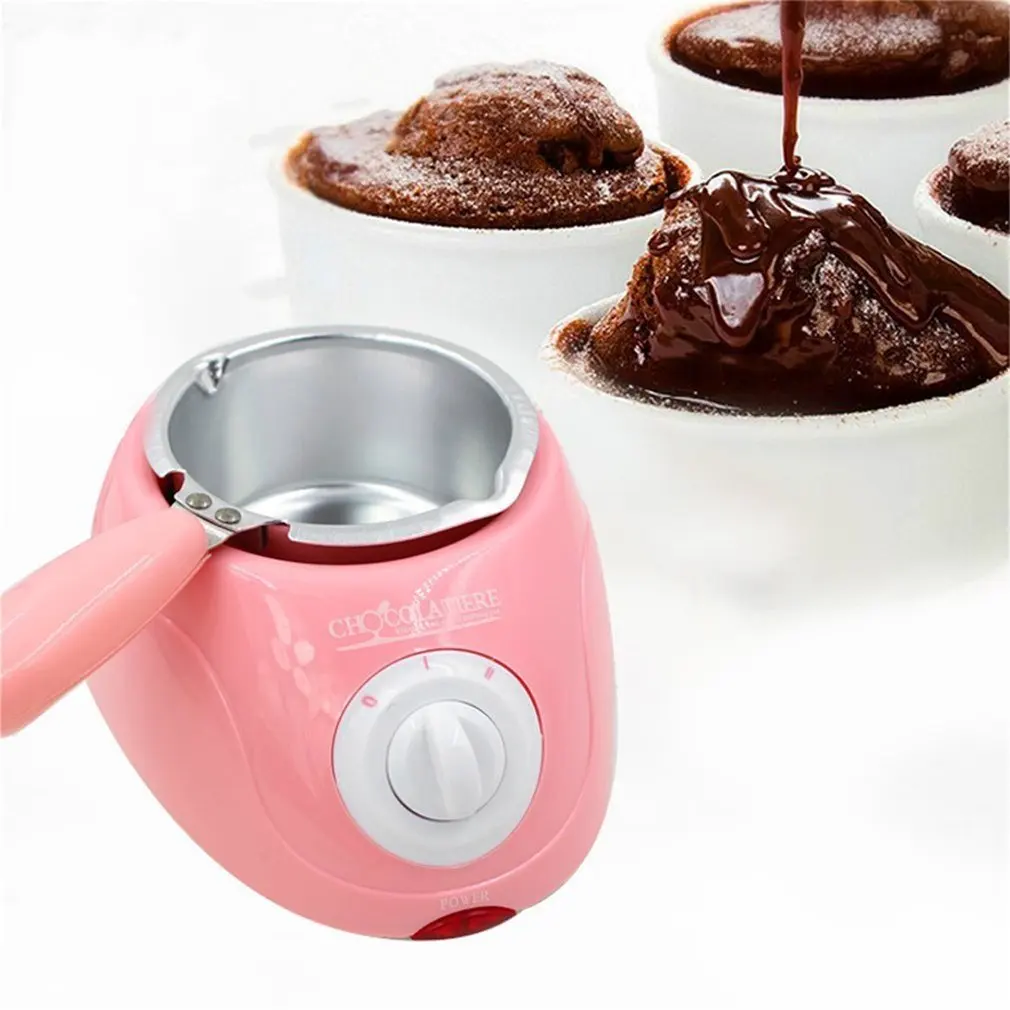 

NEW Durable Stainless steel&Plastic Hot Chocolate Melting Pot Electric Fondue Melter Machine Set DIY Tool EU plug