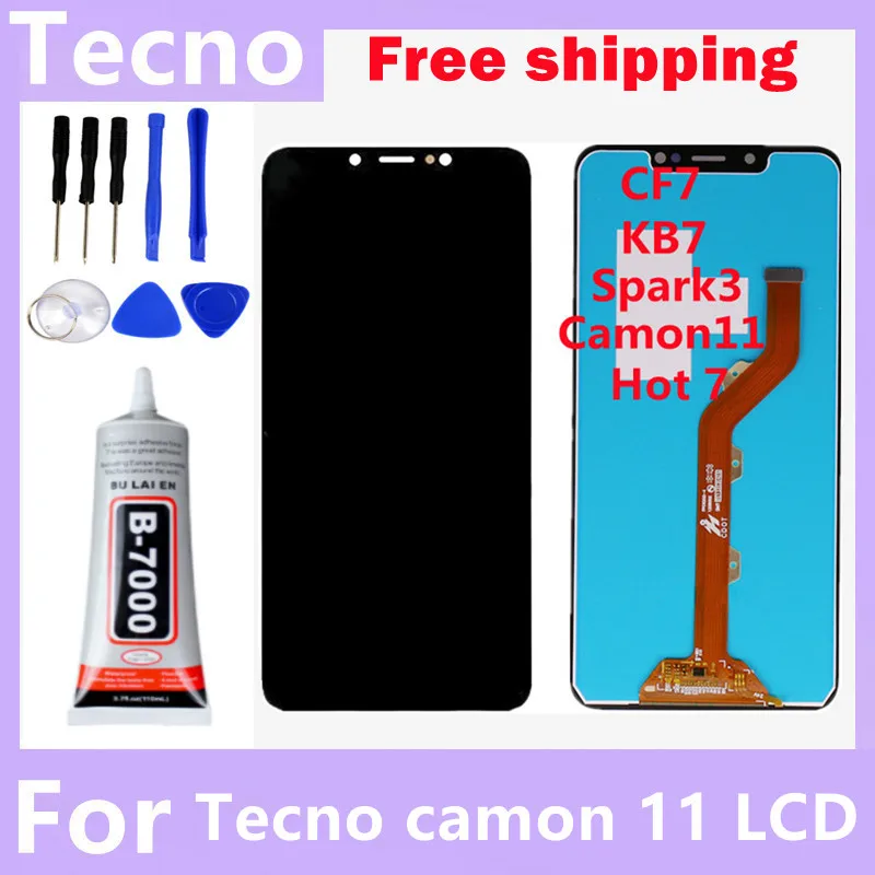 

6.2" LCD Screen For Tecno Camon 11 CF7 LCD Display Touch Digitizer Assembly For Tecno Camon 11 CF7 Full LCD Screen Replacement